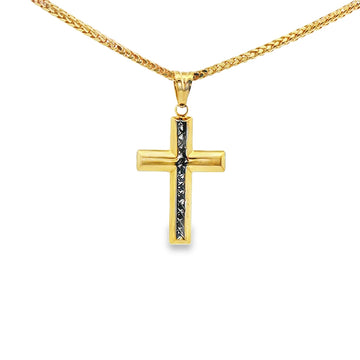 CRUZ EN ORO 14K CON PAVE