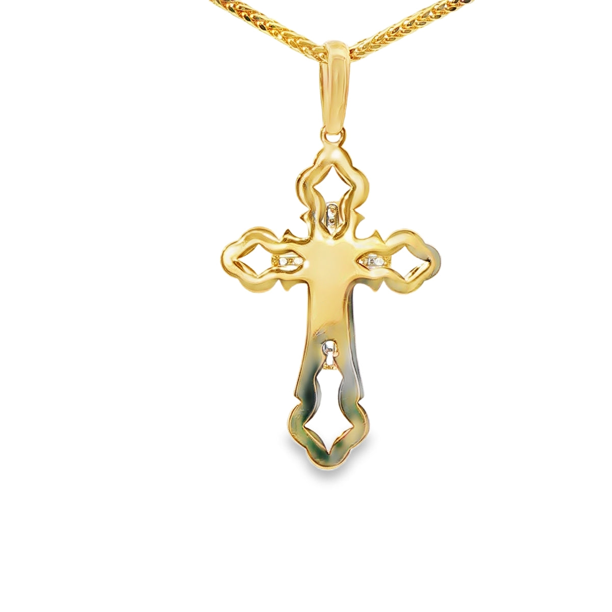 DIJE DE CRUZ EN ORO ROSA 14K