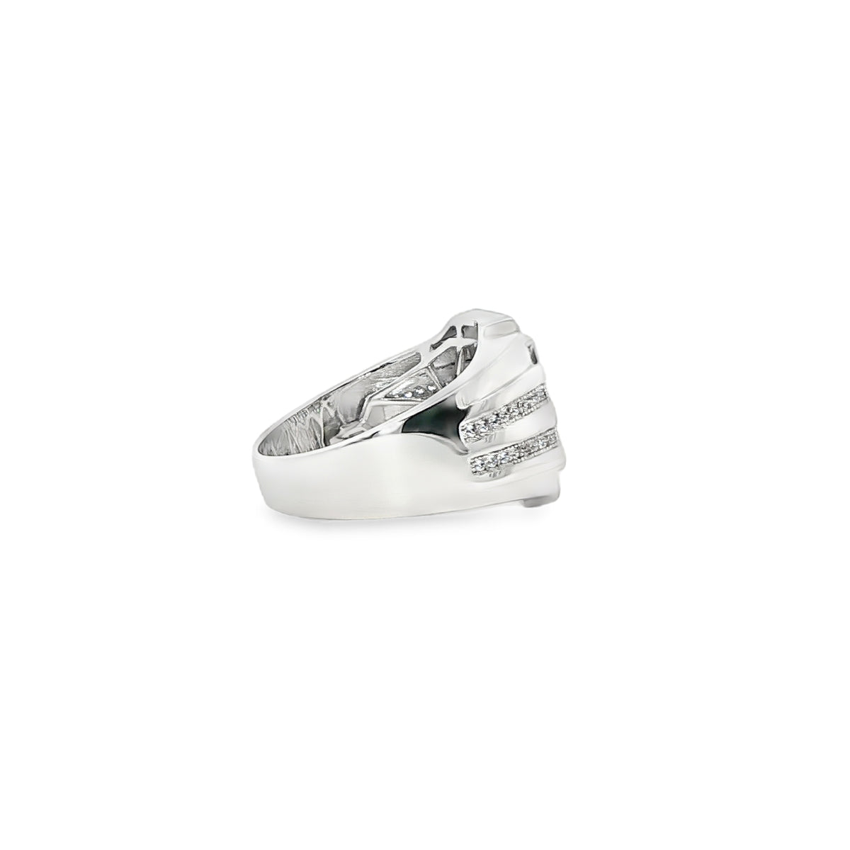ANILLO DE CABALLERO EN ORO BLANCO 14K