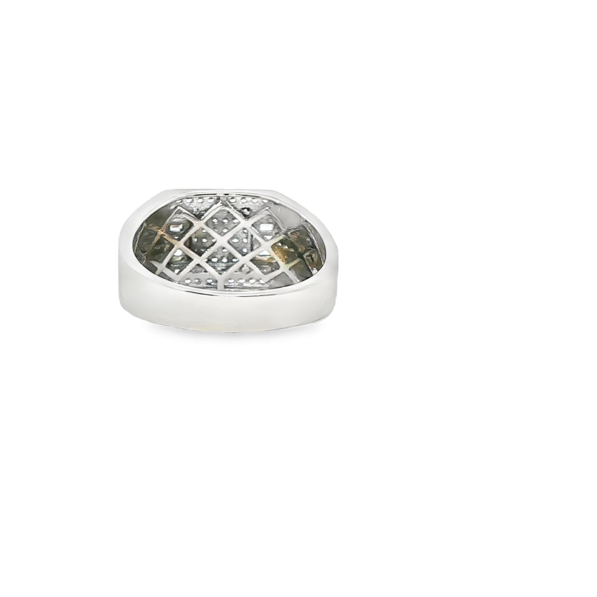 ANILLO DE CABALLERO EN ORO BLANCO DE 14K