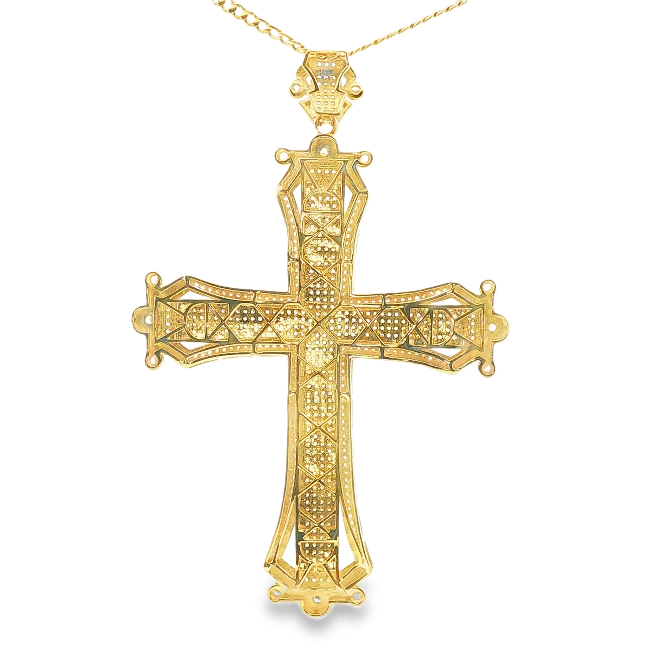 Cruz de Oro 10K con Zirconias