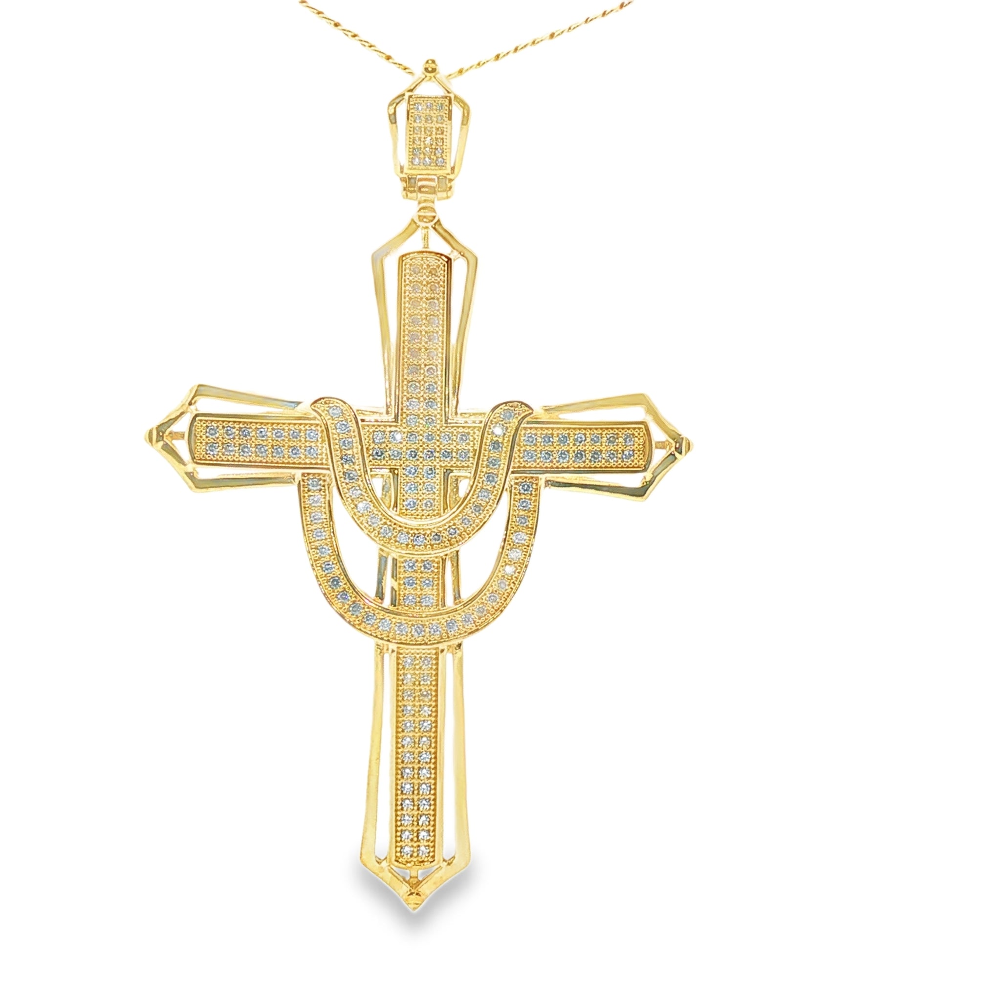 Cruz de Oro 14K con Diseño