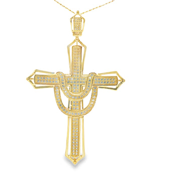 Cruz de Oro 14K con Diseño