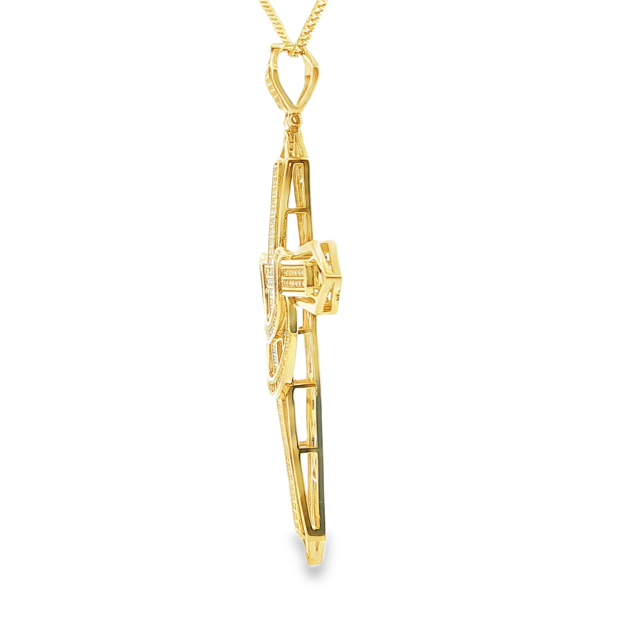 Cruz de Oro 14K con Diseño
