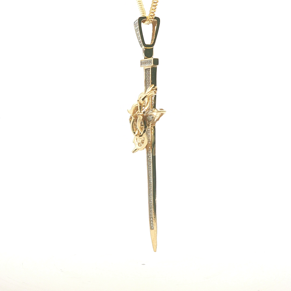 Cruz de Oro 10K con Diseño en Zirconias