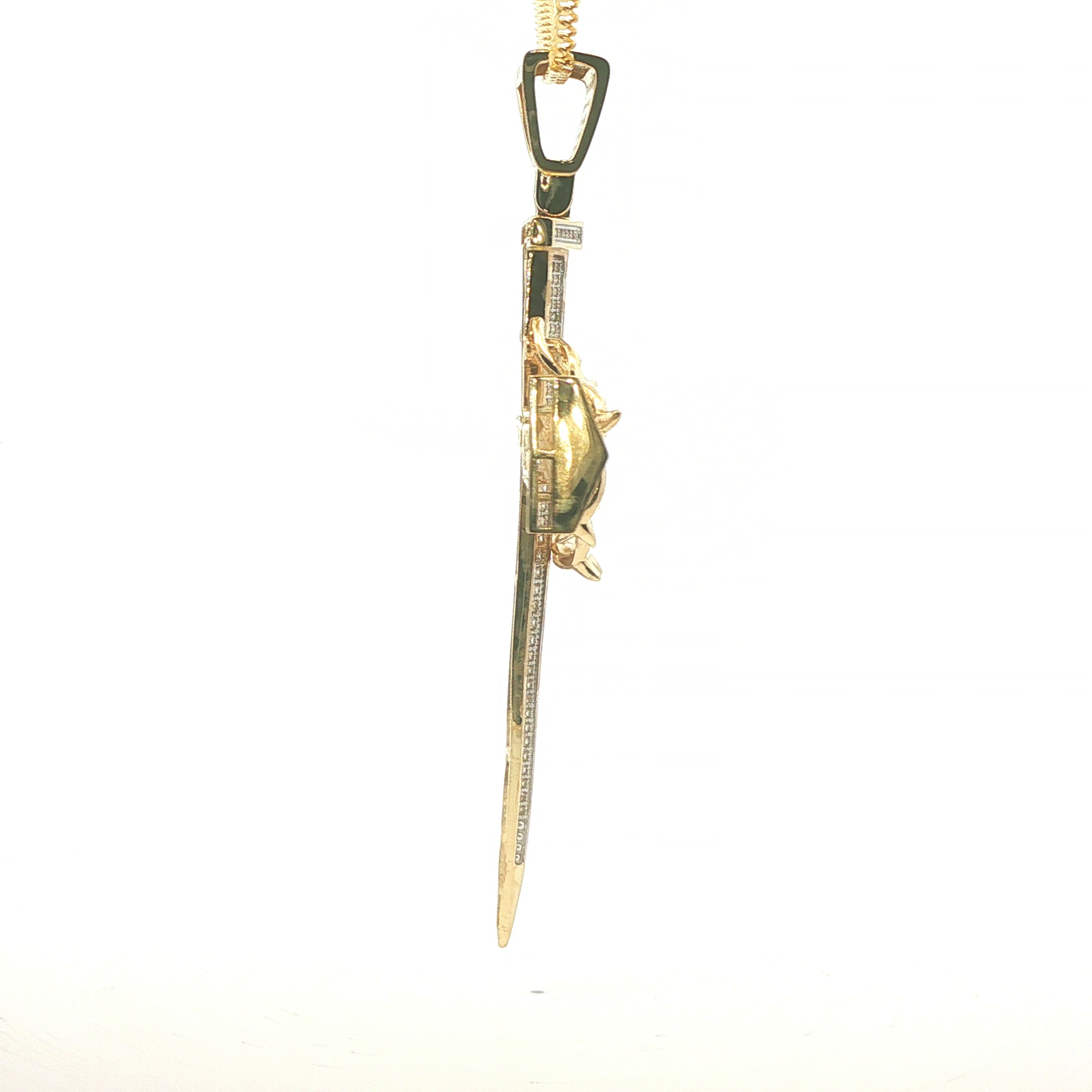 Cruz de Oro 10K con Diseño en Zirconias