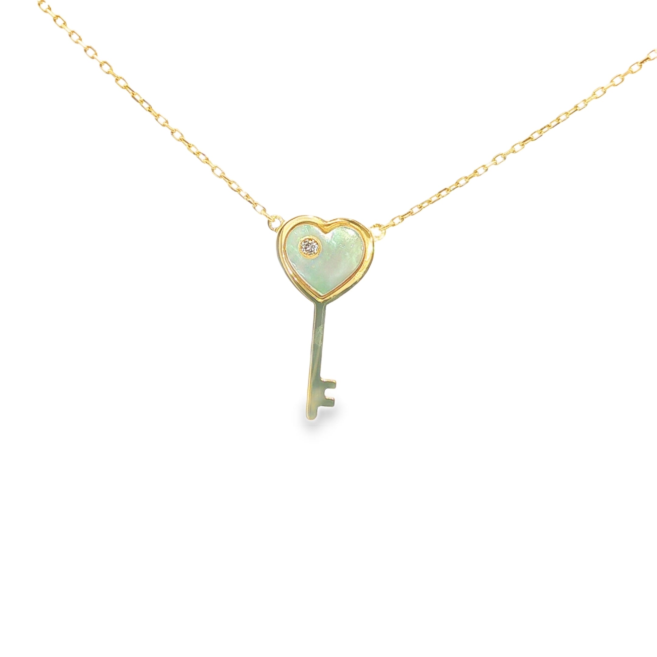 Gargantilla de Oro 10K con Corazón y Llave