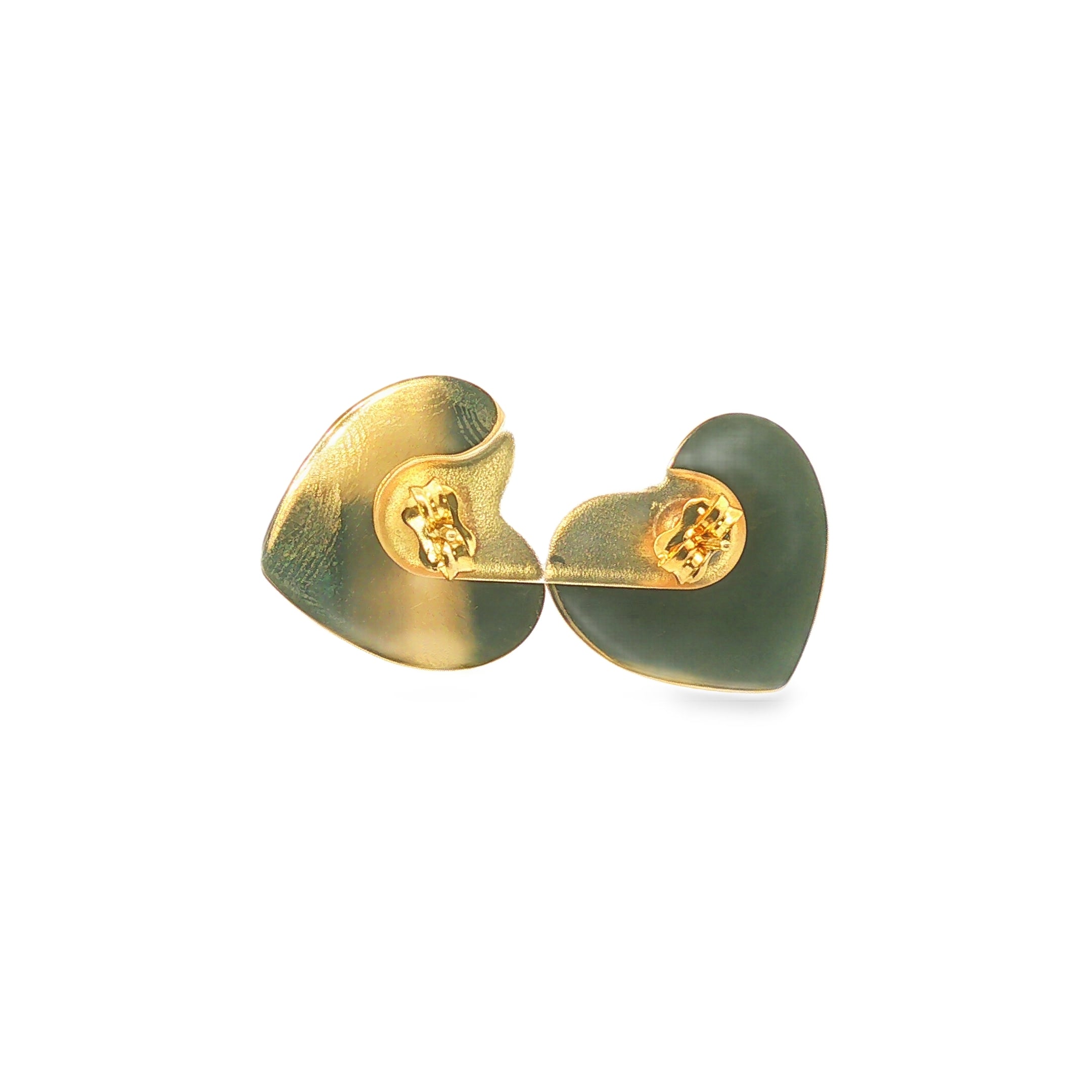 Aretes de corazones en oro 10k
