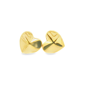 Aretes de corazones en oro 10k