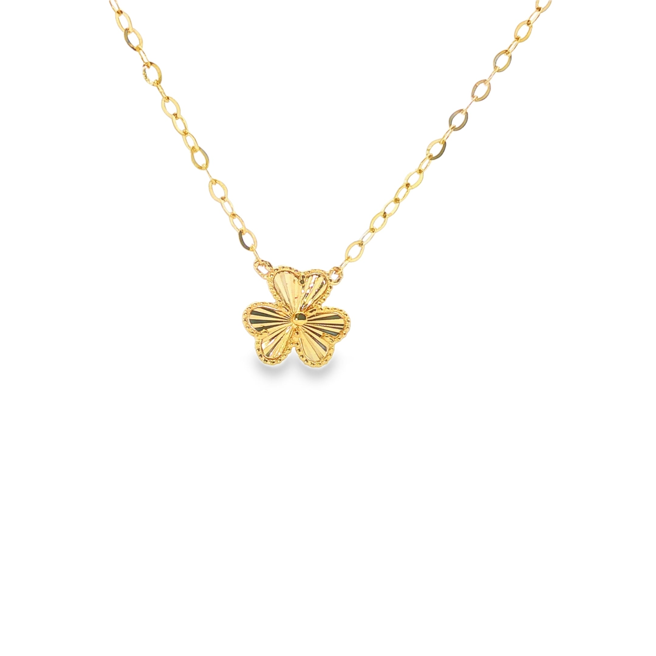 Juego de Flor en Oro 14K con Dije y Aretes