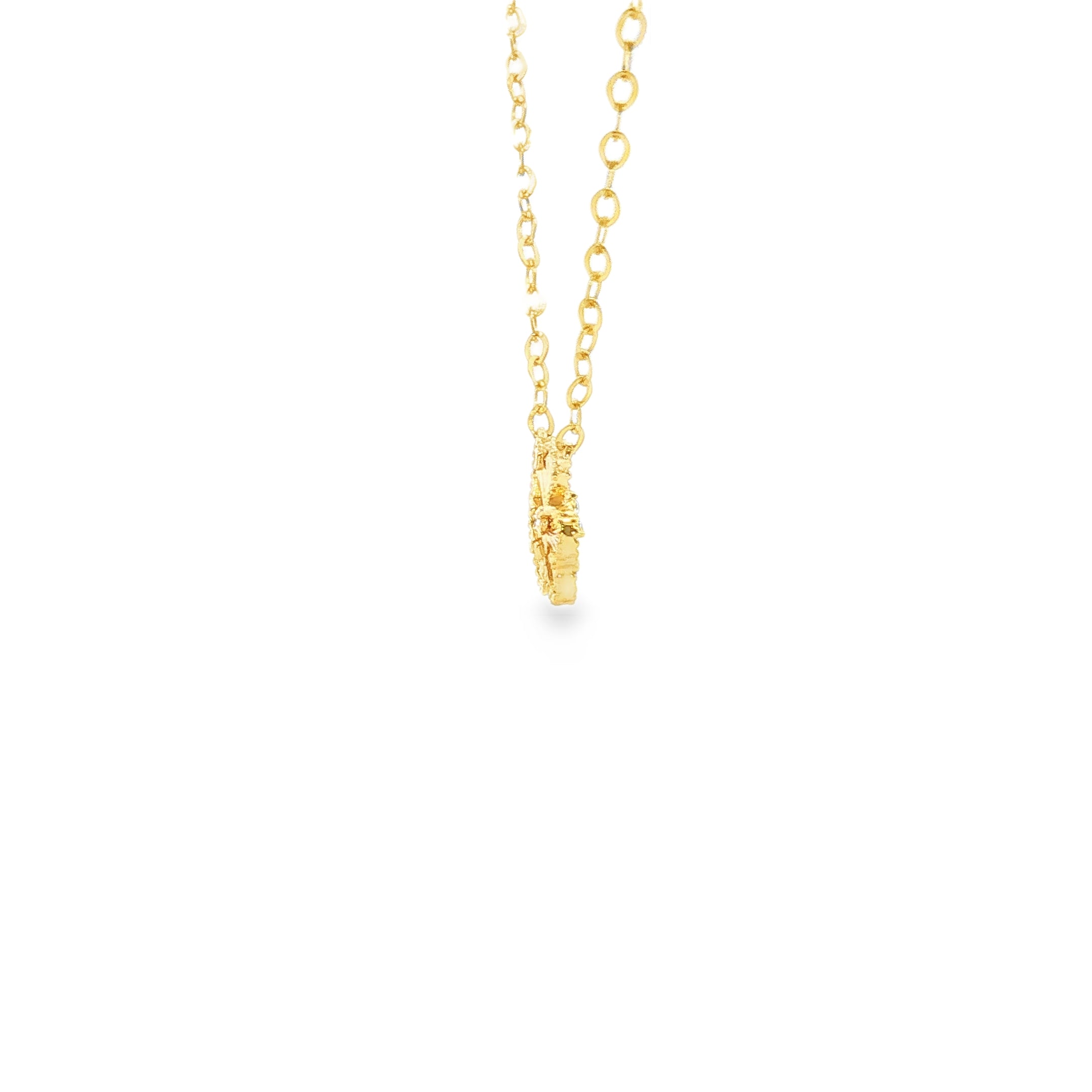 Juego de Flor en Oro 14K con Dije y Aretes