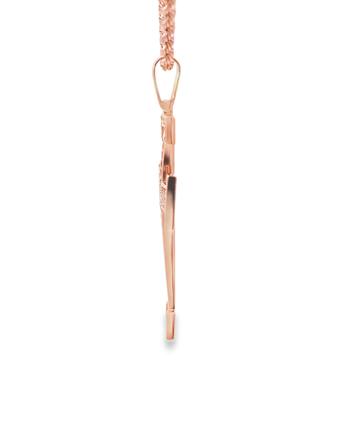 DIJE DE CRUZ EN ORO ROSA DE 14K