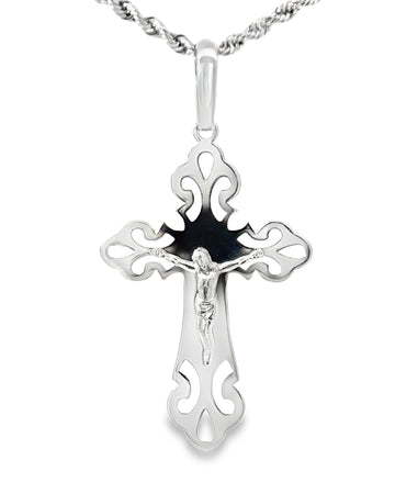 DIJE DE CRUZ EN ORO BLANCO DE 14K