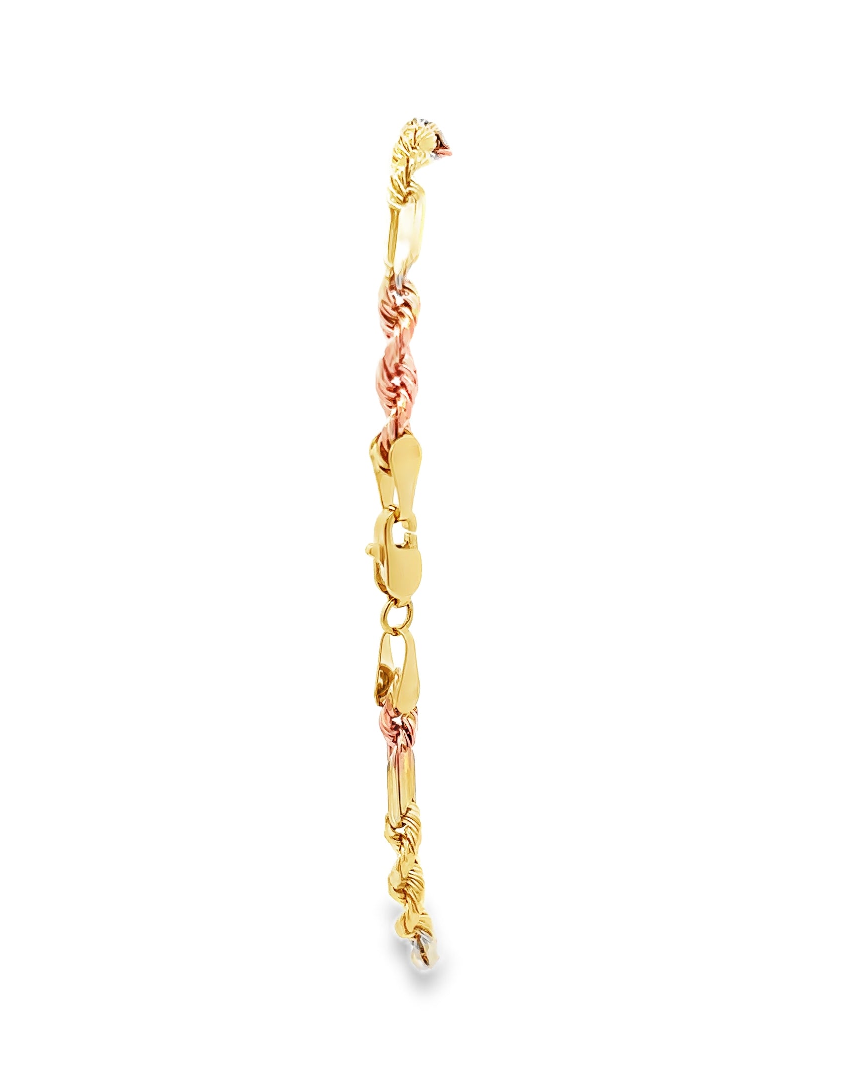 PULSERA FIGARO TRES COLORES ORO 14K