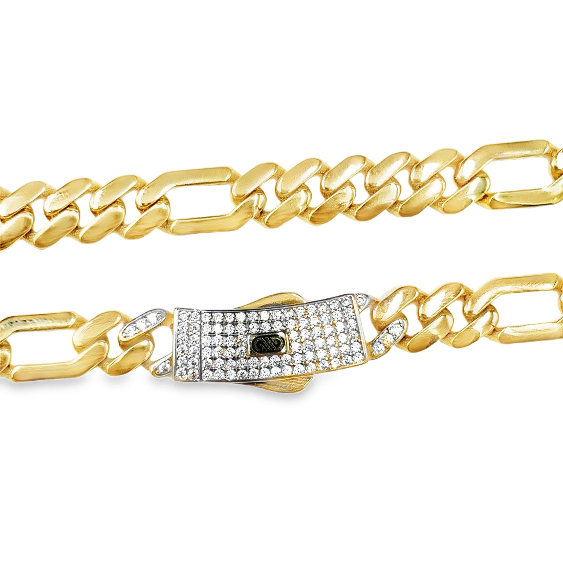 Cadena Clásica Oro 14K con Cierre en Zirconia Blanca