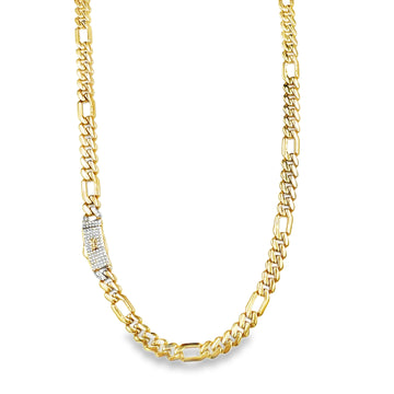 Cadena Clásica Oro 14K con Cierre en Zirconia Blanca