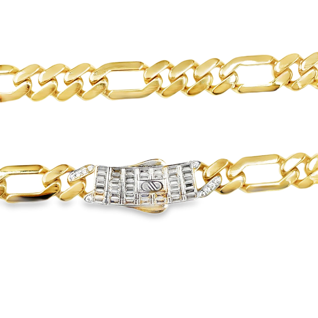 Cadena Clásica Oro 14K con Cierre en Zirconia Blanca