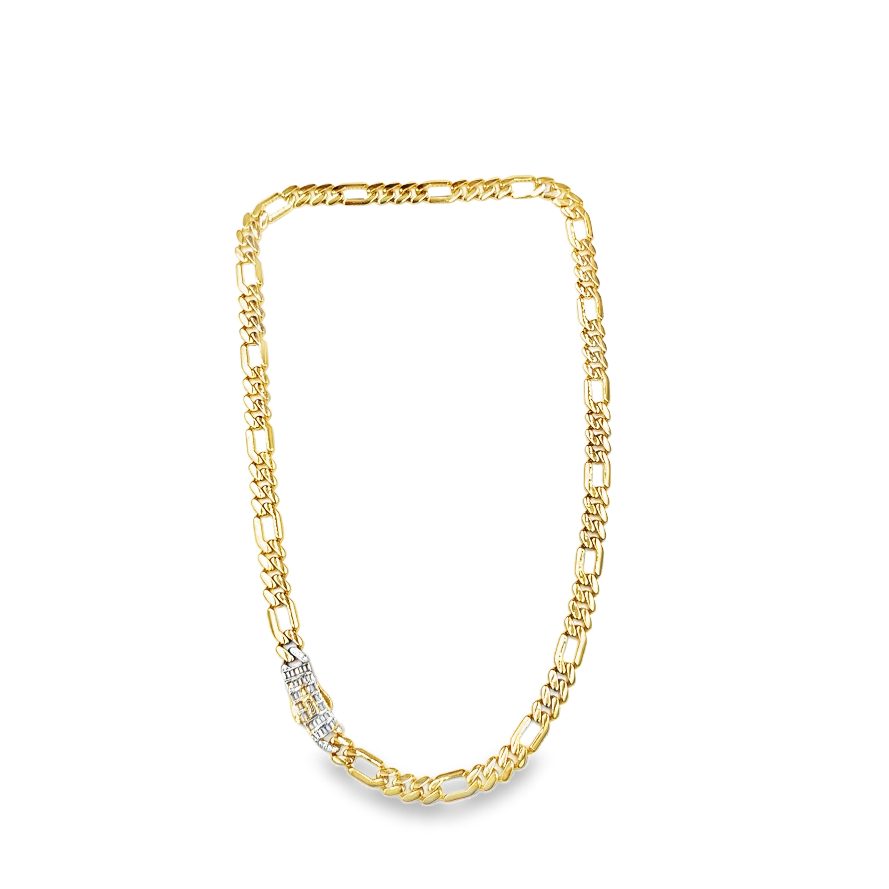 Cadena Clásica Oro 14K con Cierre en Zirconia Blanca