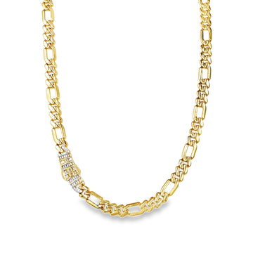 Cadena Clásica Oro 14K con Cierre en Zirconia Blanca