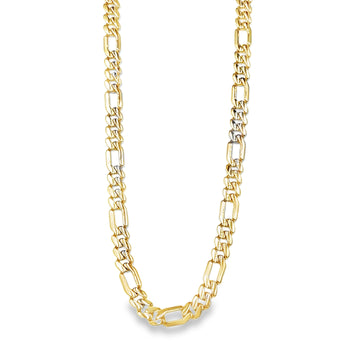 Cadena de Diseño Moderno en Oro 14K con Zirconia Negra