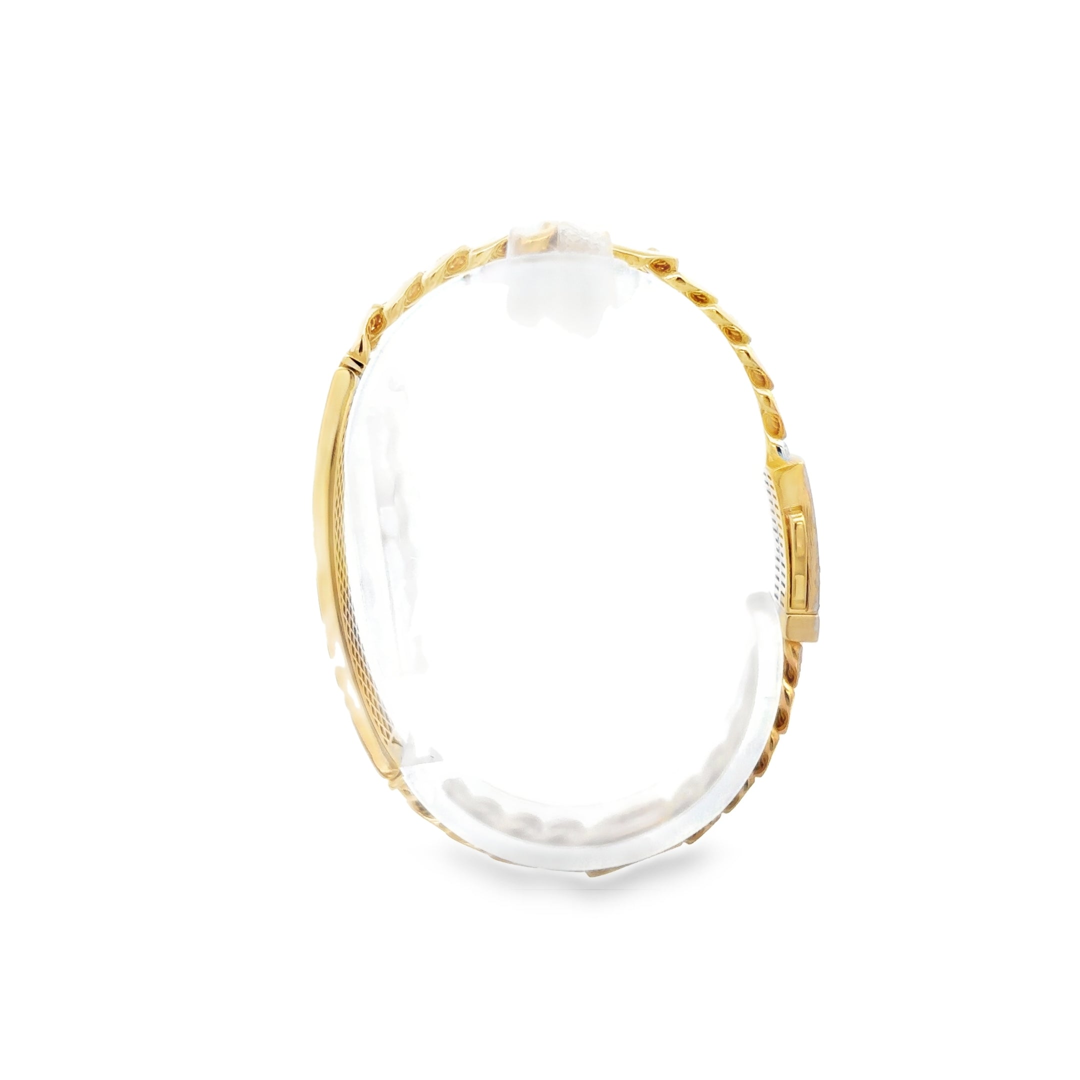 Esclava Moderna de Oro 14K con Broche en Zirconia Blanca