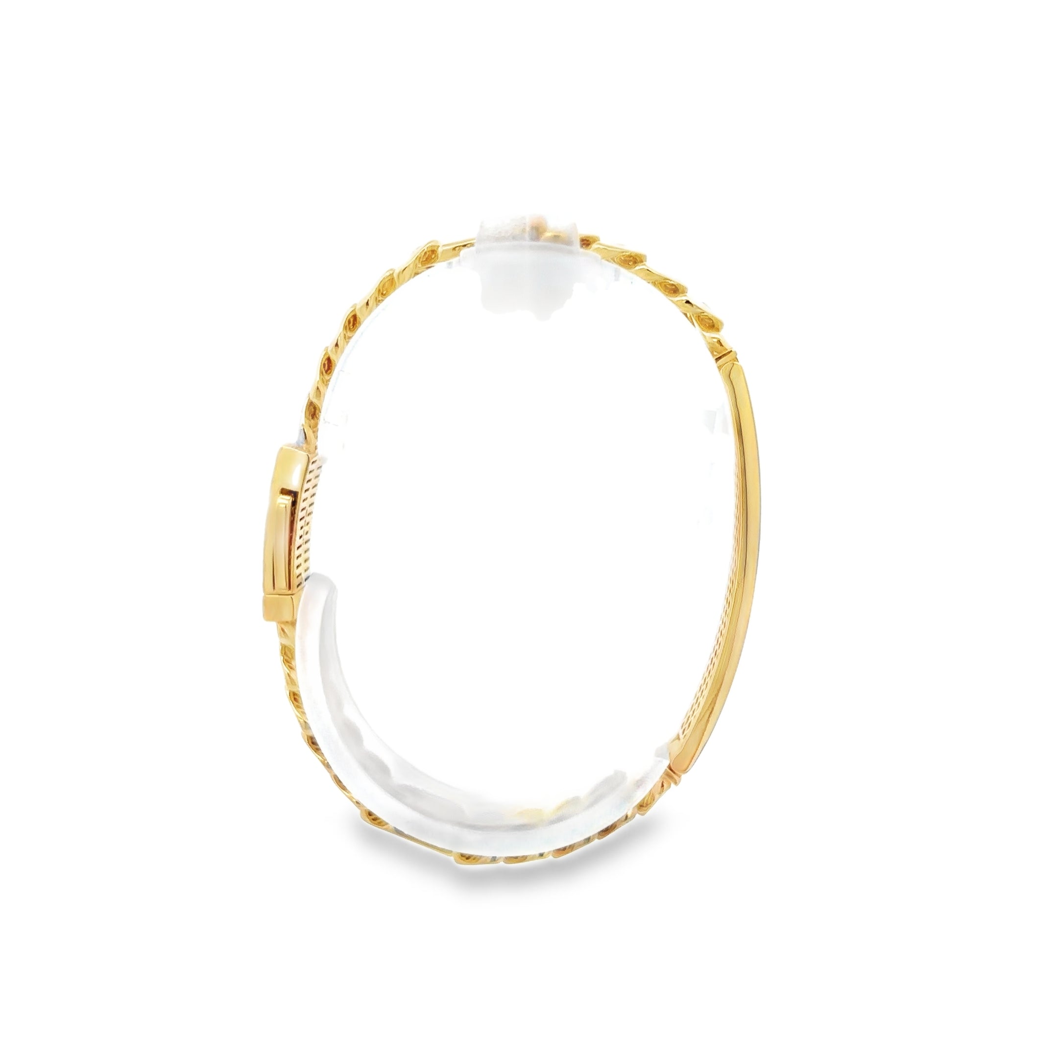 Esclava Moderna de Oro 14K con Broche en Zirconia Blanca