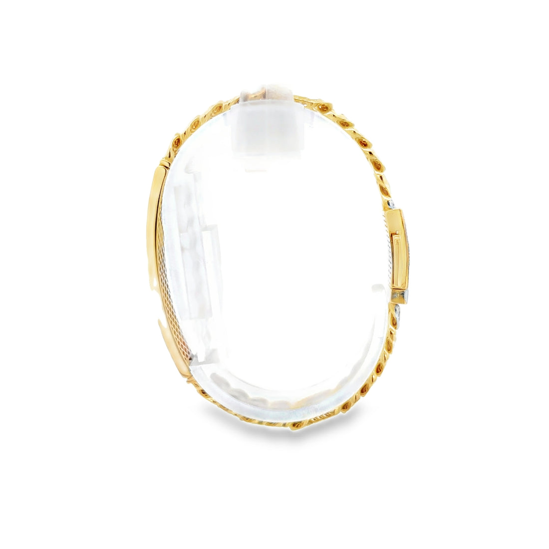 Esclava de Oro 14K con Broche en Zirconia Blanca