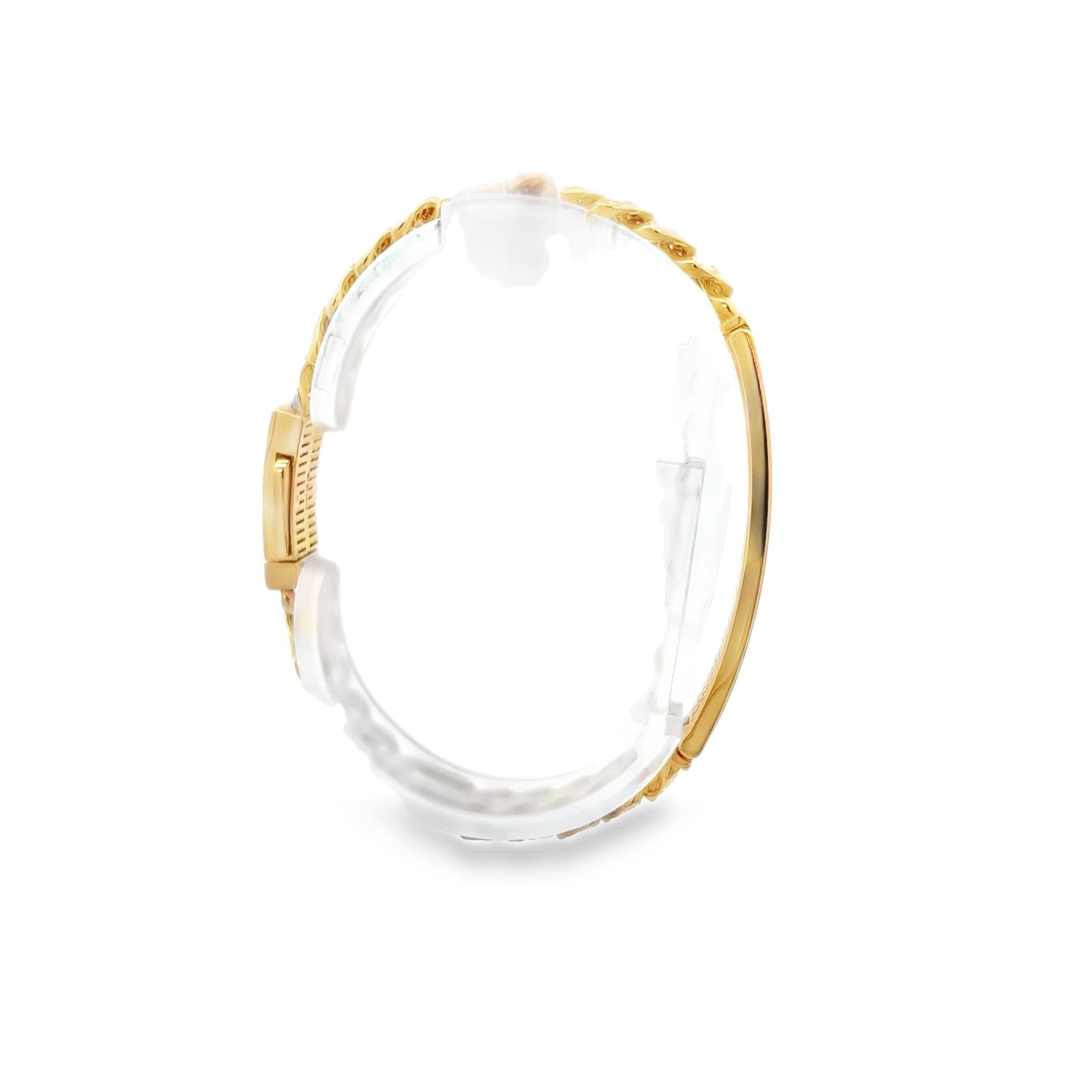 Esclava de Oro 14K con Broche en Zirconia Blanca