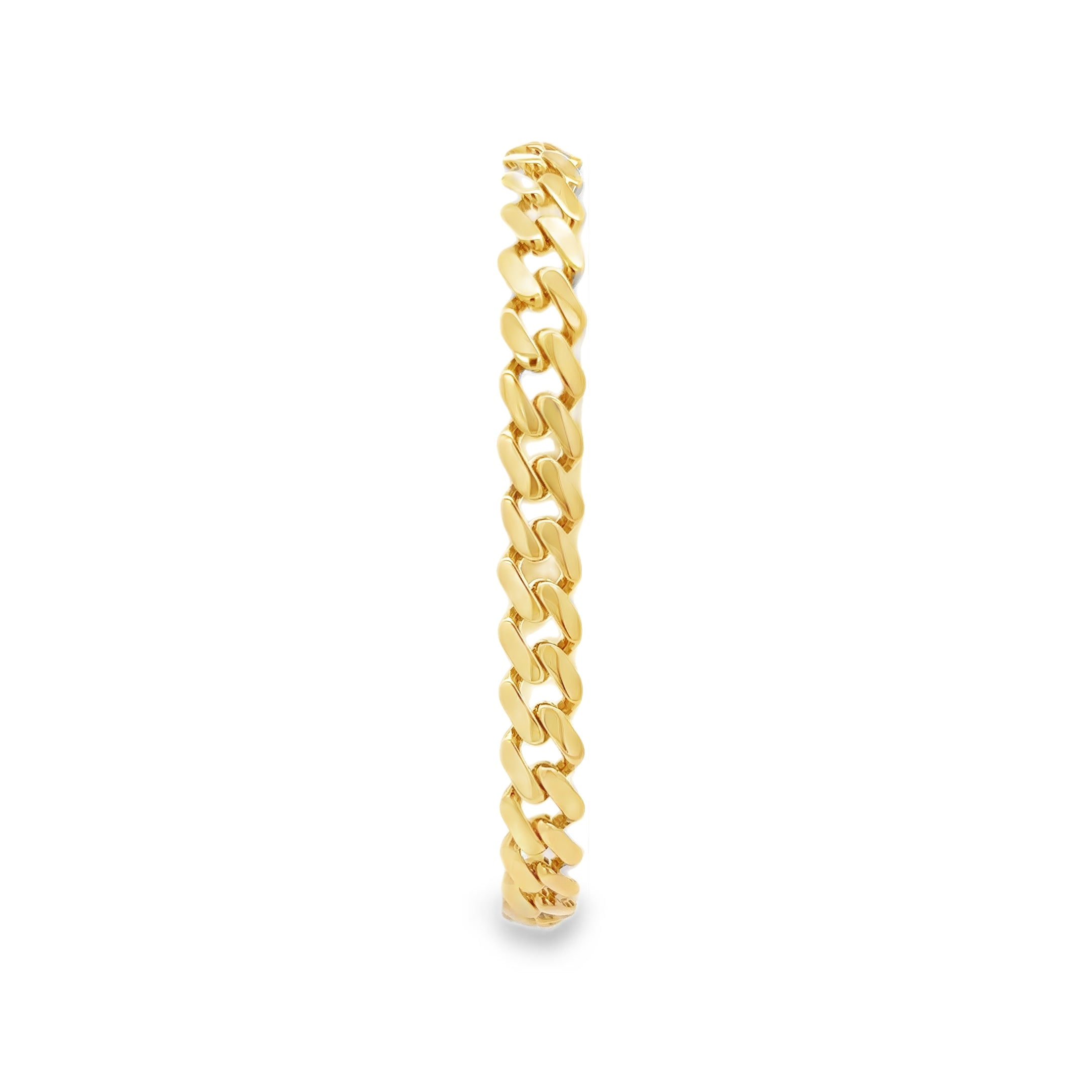 Pulsera de Oro Amarillo 14K con Broche Zirconia Negra