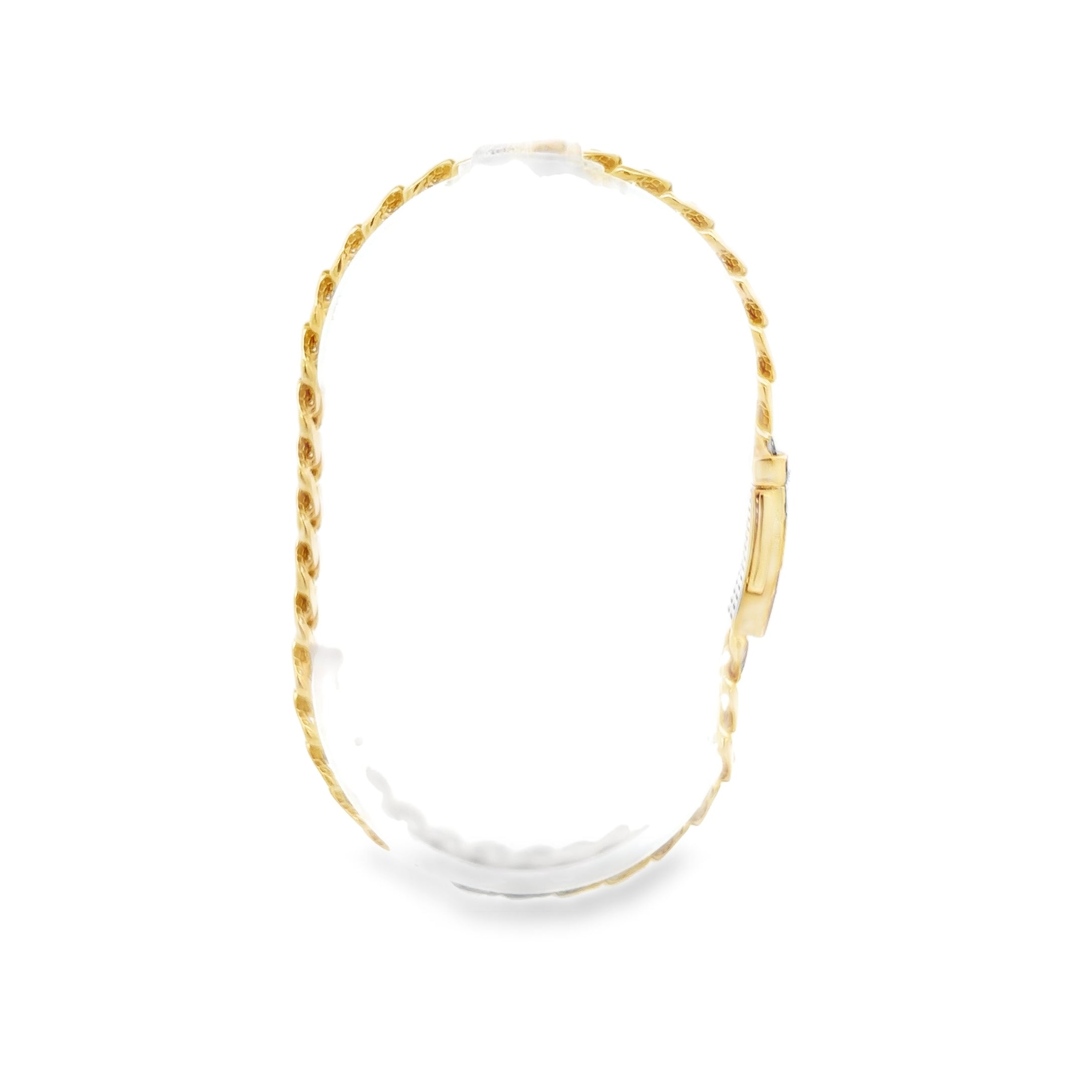 Pulsera de Oro Amarillo 14K con Broche Zirconia Negra