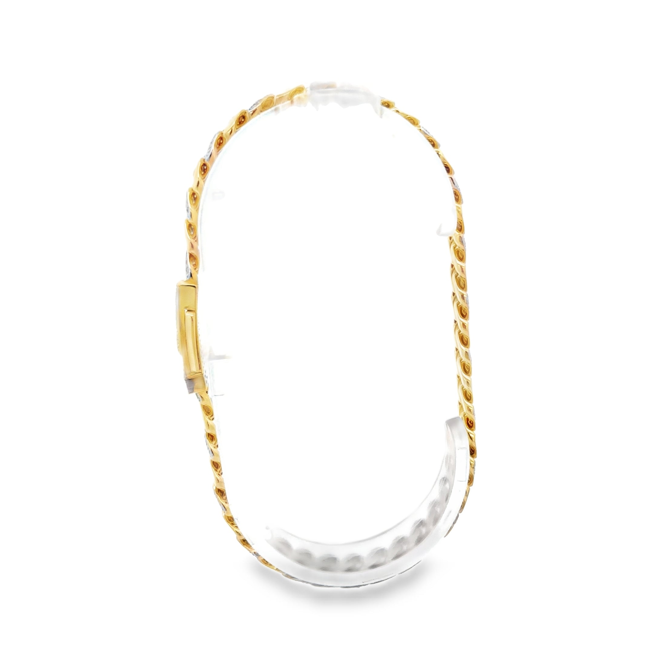 Pulsera de Oro Amarillo 14K con Broche y Zirconia Blanca