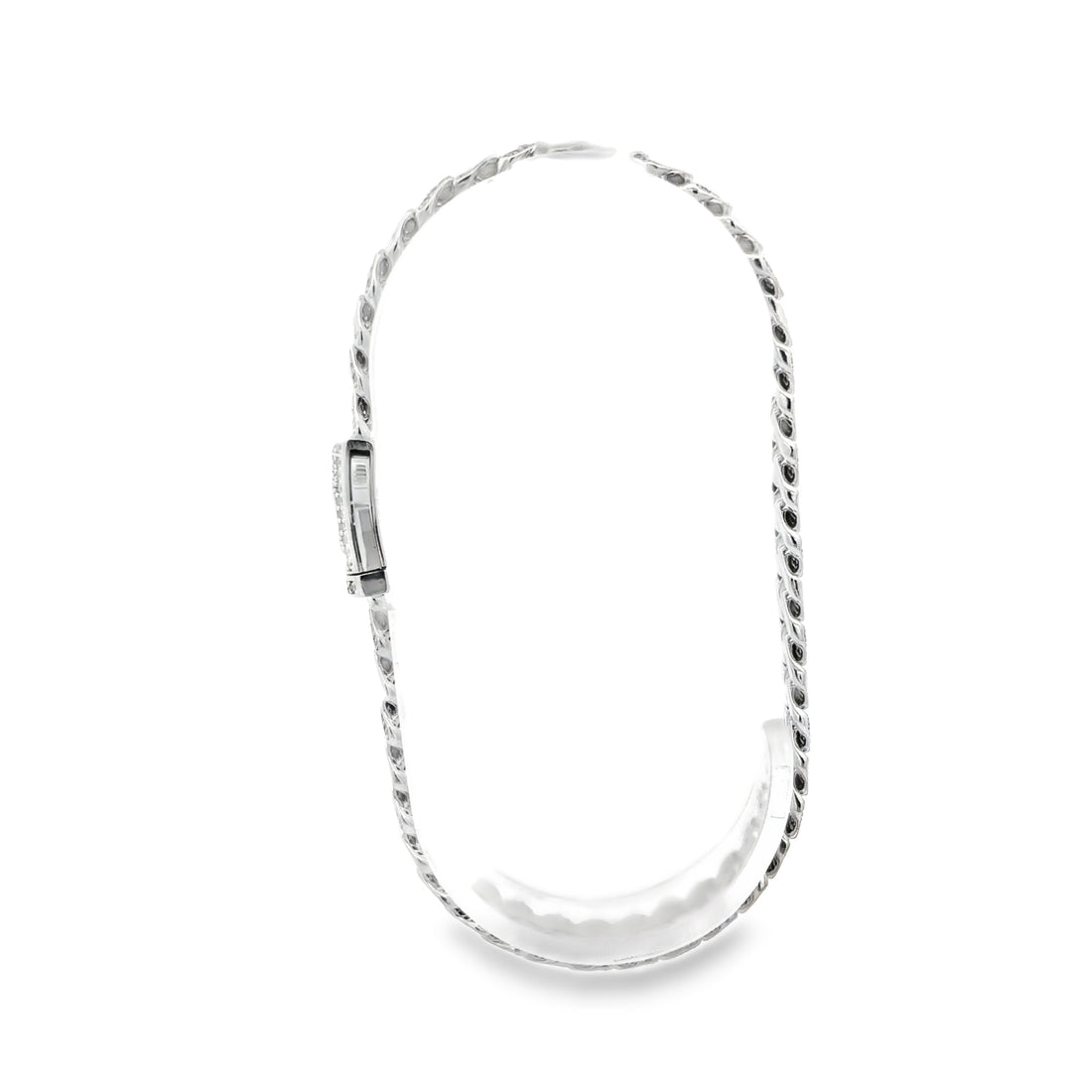 Pulsera Moderna en Oro Blanco 14K y zirconias