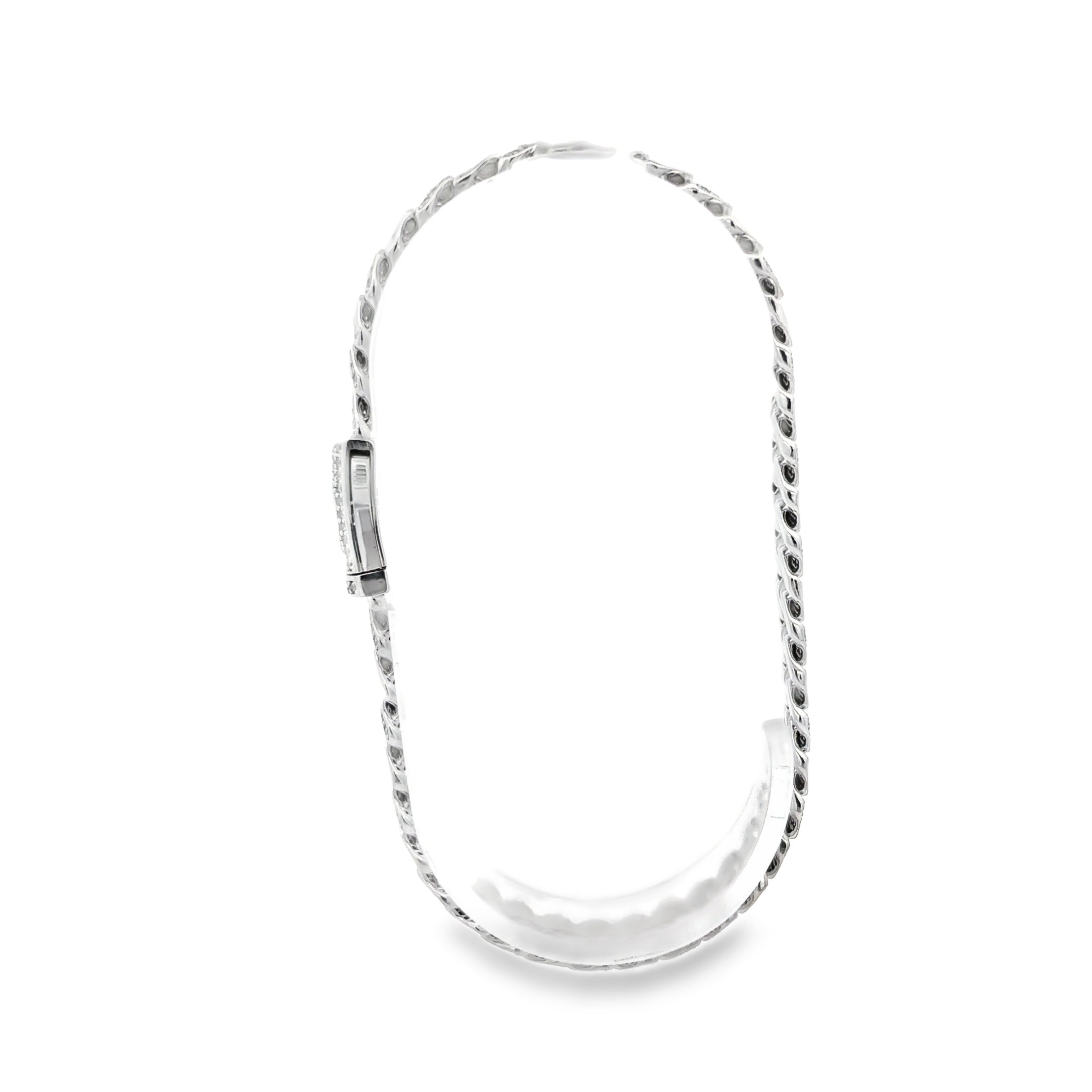 Pulsera Moderna en Oro Blanco 14K y zirconias