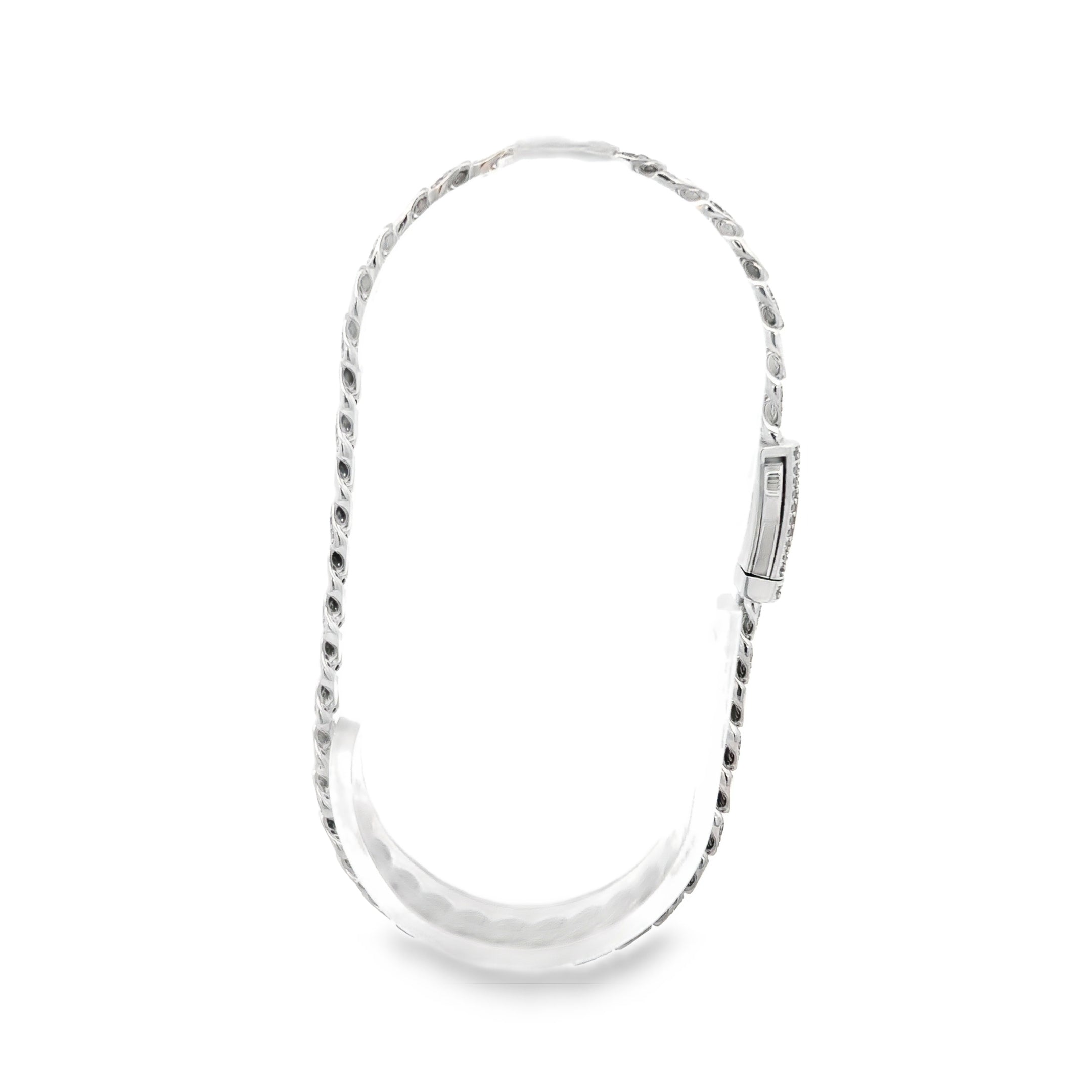 Pulsera Moderna en Oro Blanco 14K y zirconias