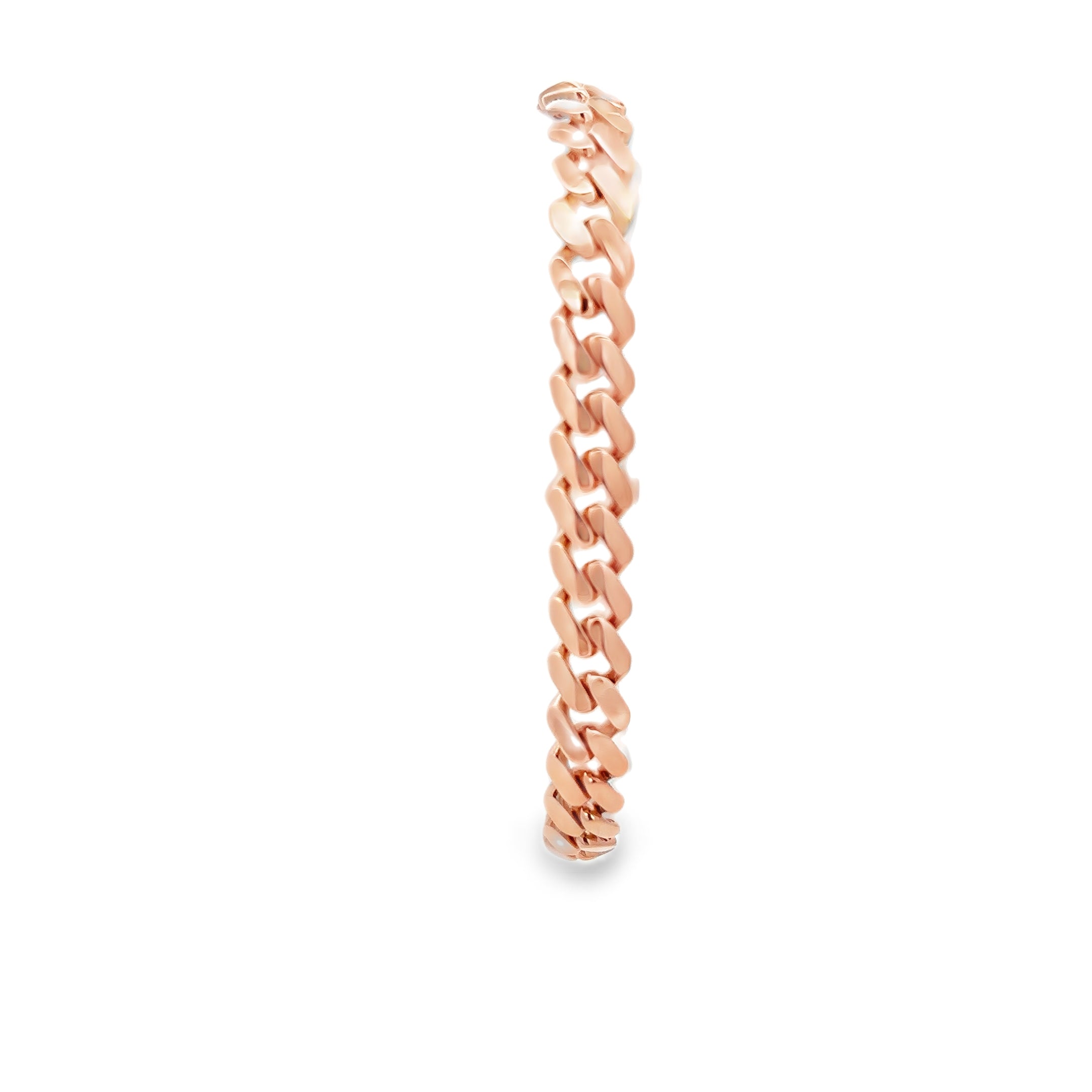 Pulsera de Oro rosa 14K con Broche en Zirconia Blanca