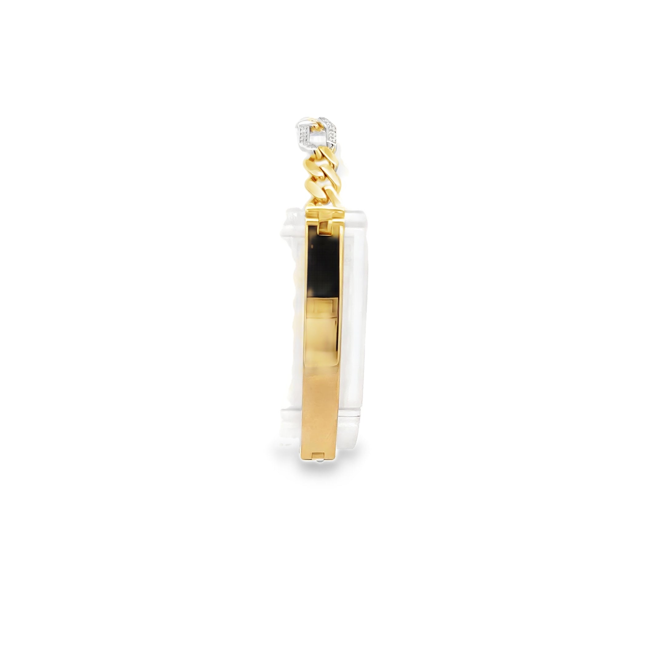 Esclava Moderna de Oro 14K con Broche en Zirconia Blanca
