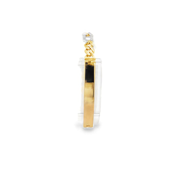 Esclava Moderna de Oro 14K con Broche en Zirconia Blanca