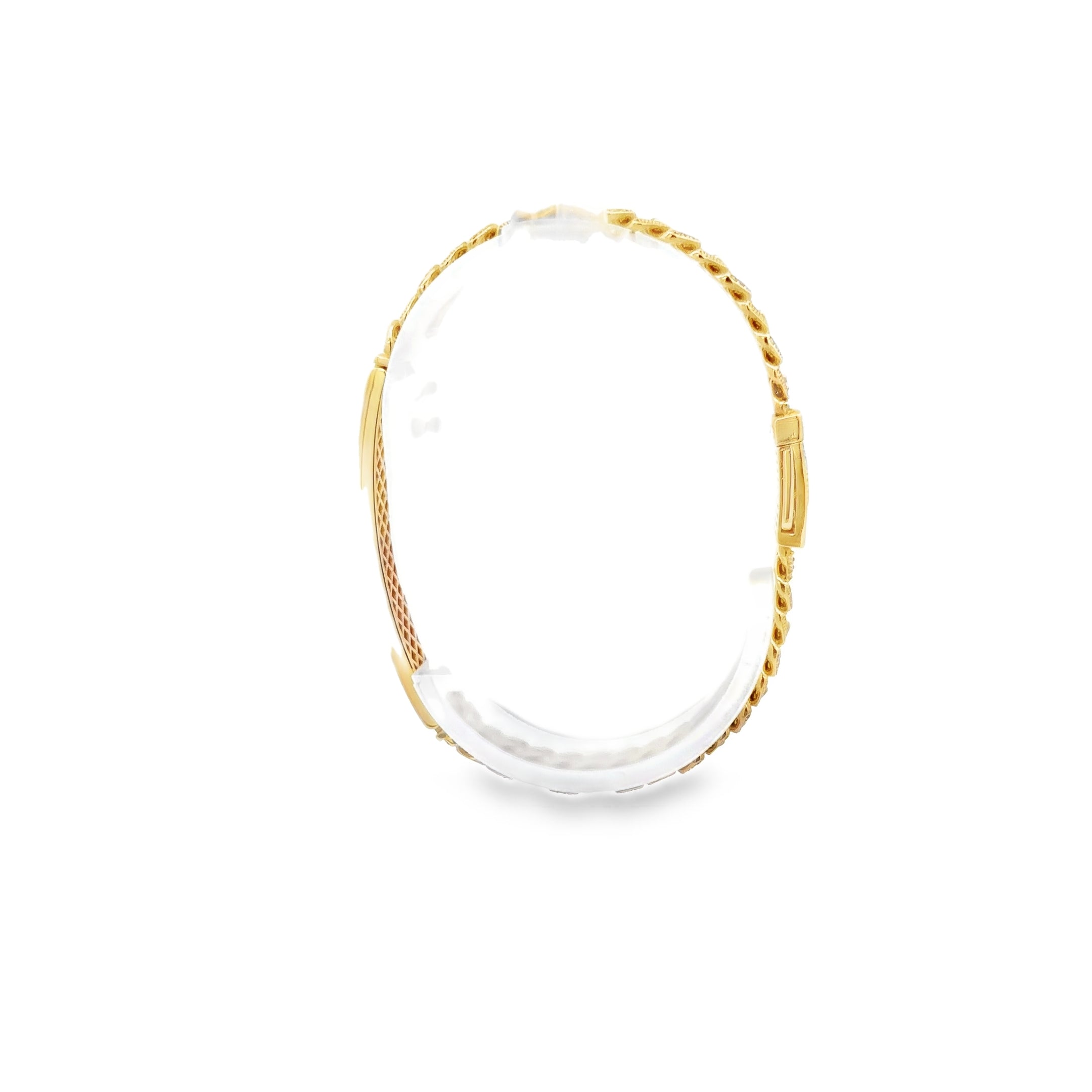 Esclava de Oro 14K con Broche en Zirconia Blanca