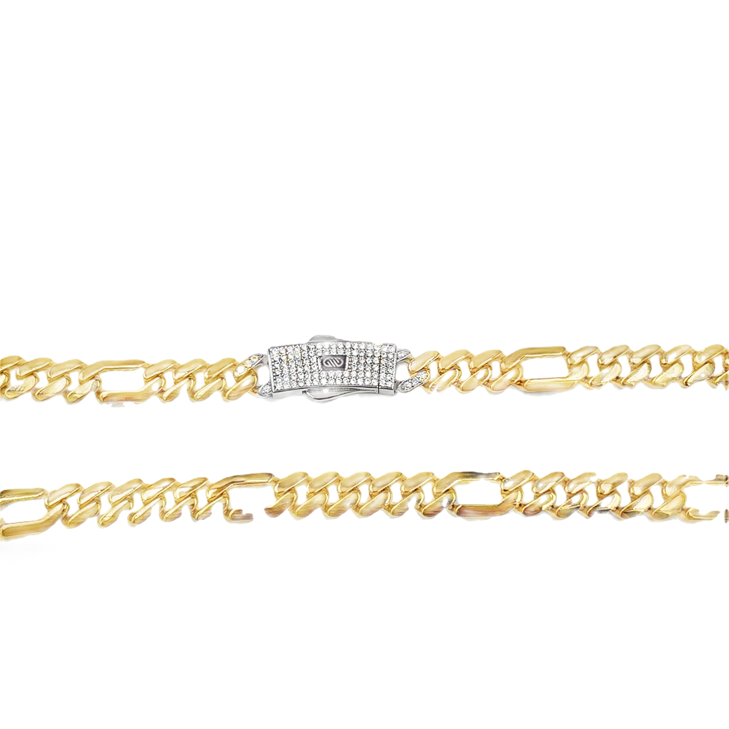 Cadena Elegante en Oro 14K con Cierre en Zirconia Blanca