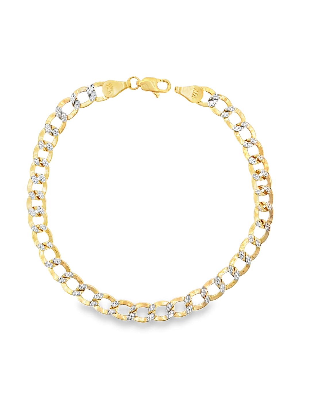 PULSERA CUBANA DE ORO PAVE