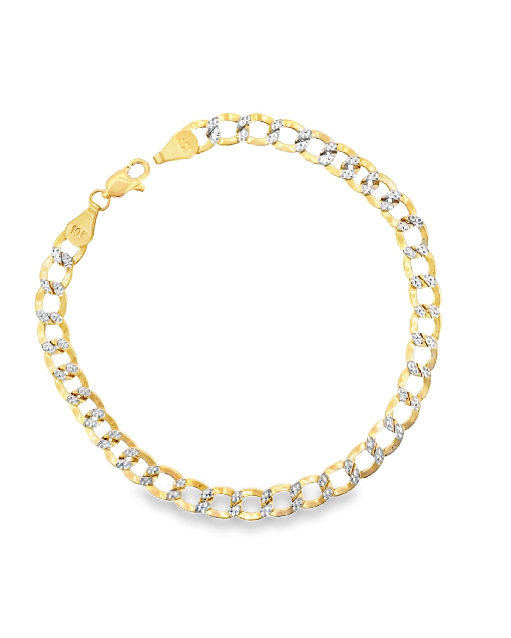 PULSERA CUBANA DE ORO PAVE