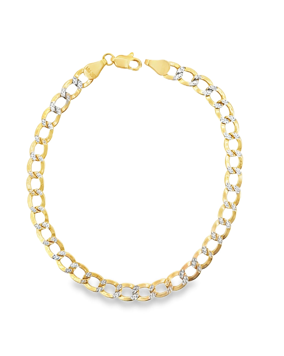 PULSERA DE ORO CUBANA PAVE