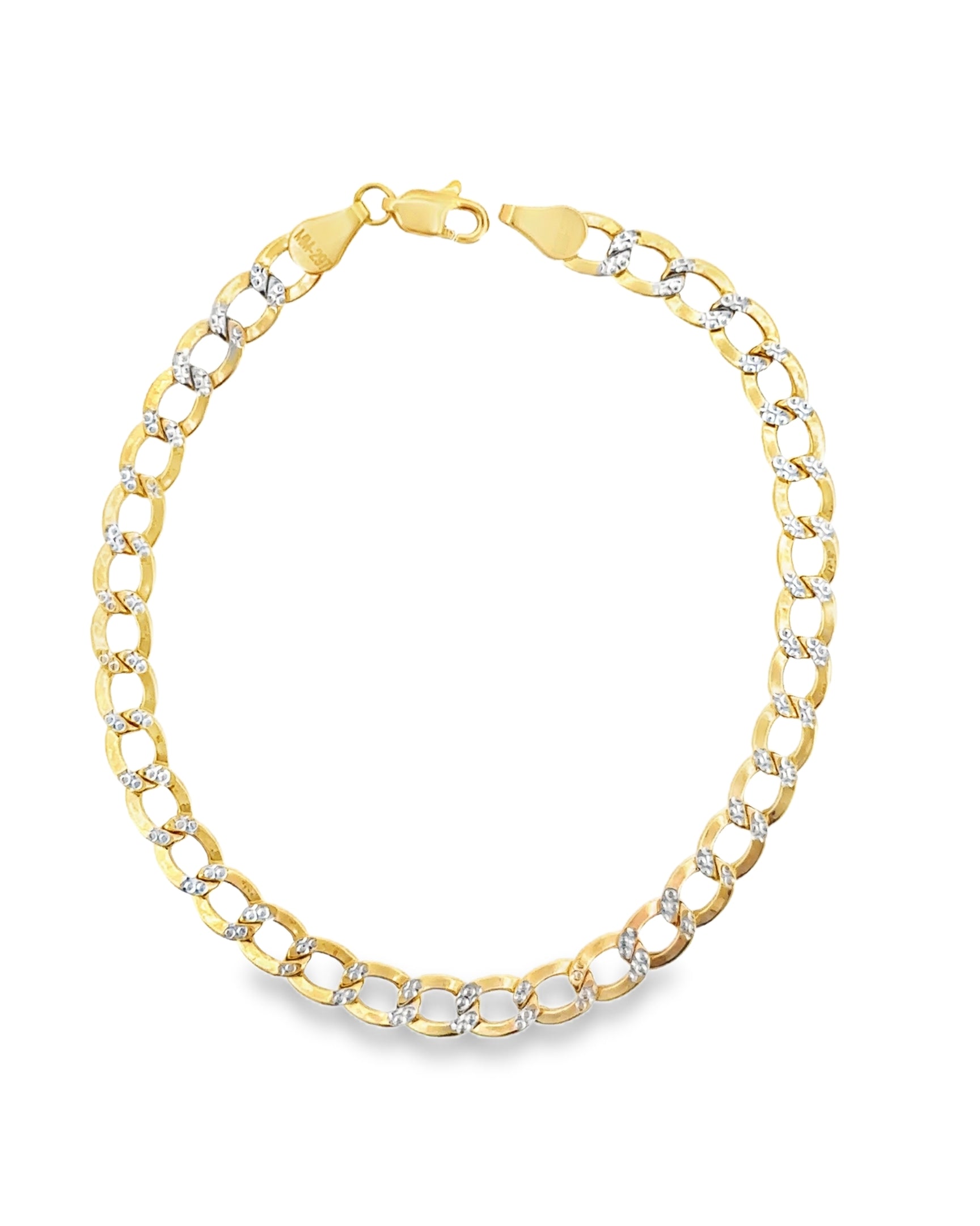 PULSERA DE ORO CUBANA PAVE