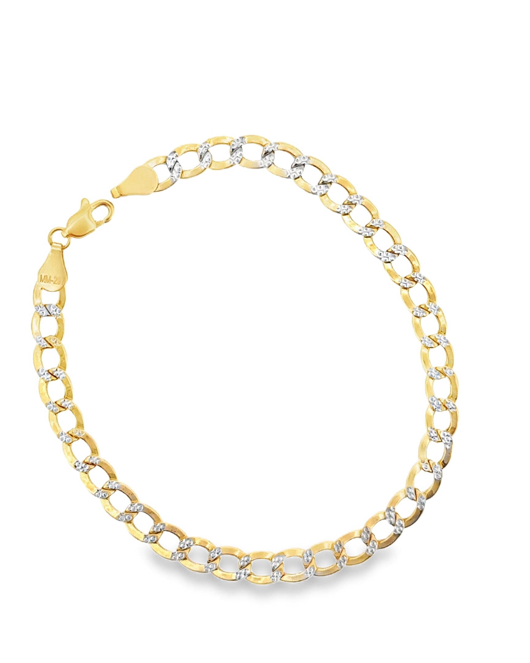 PULSERA DE ORO CUBANA PAVE