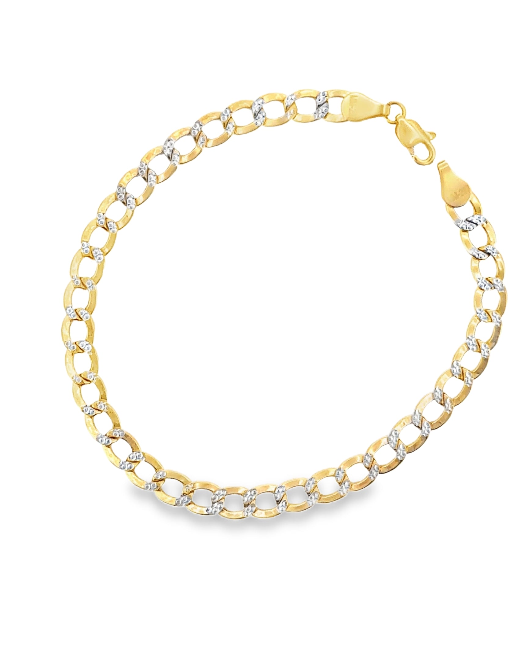 PULSERA DE ORO CUBANA PAVE