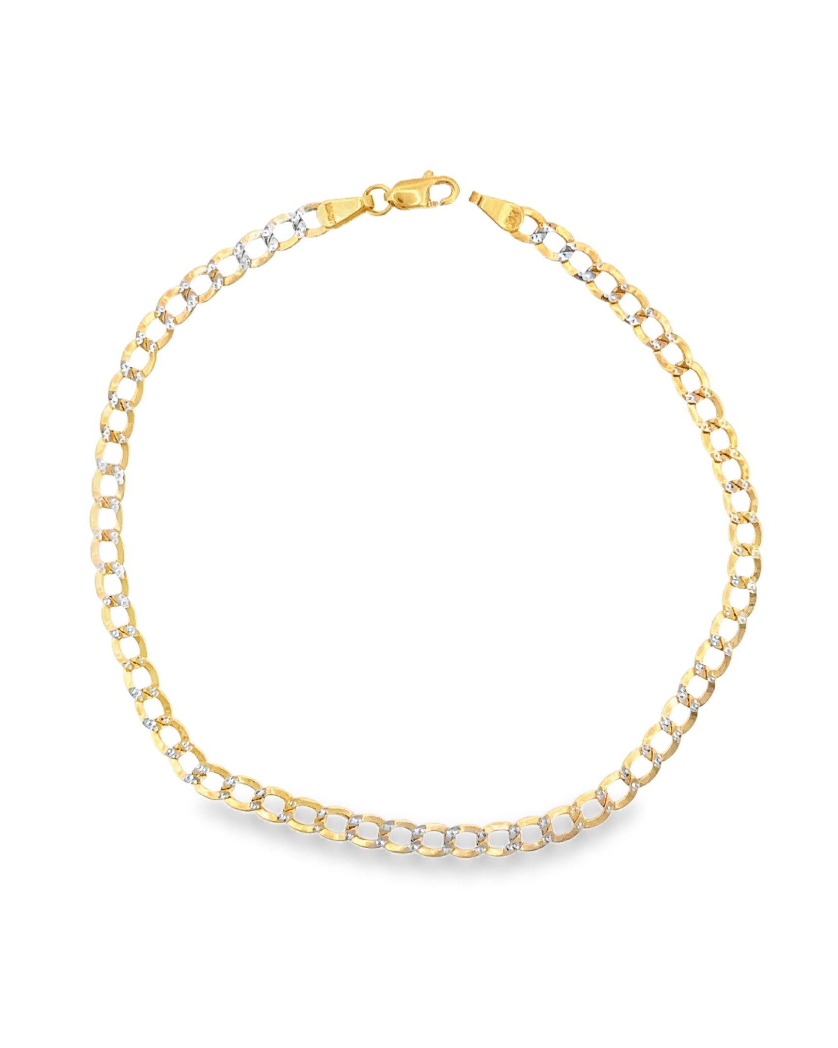 PULSERA CUBANA DE ORO PAVE