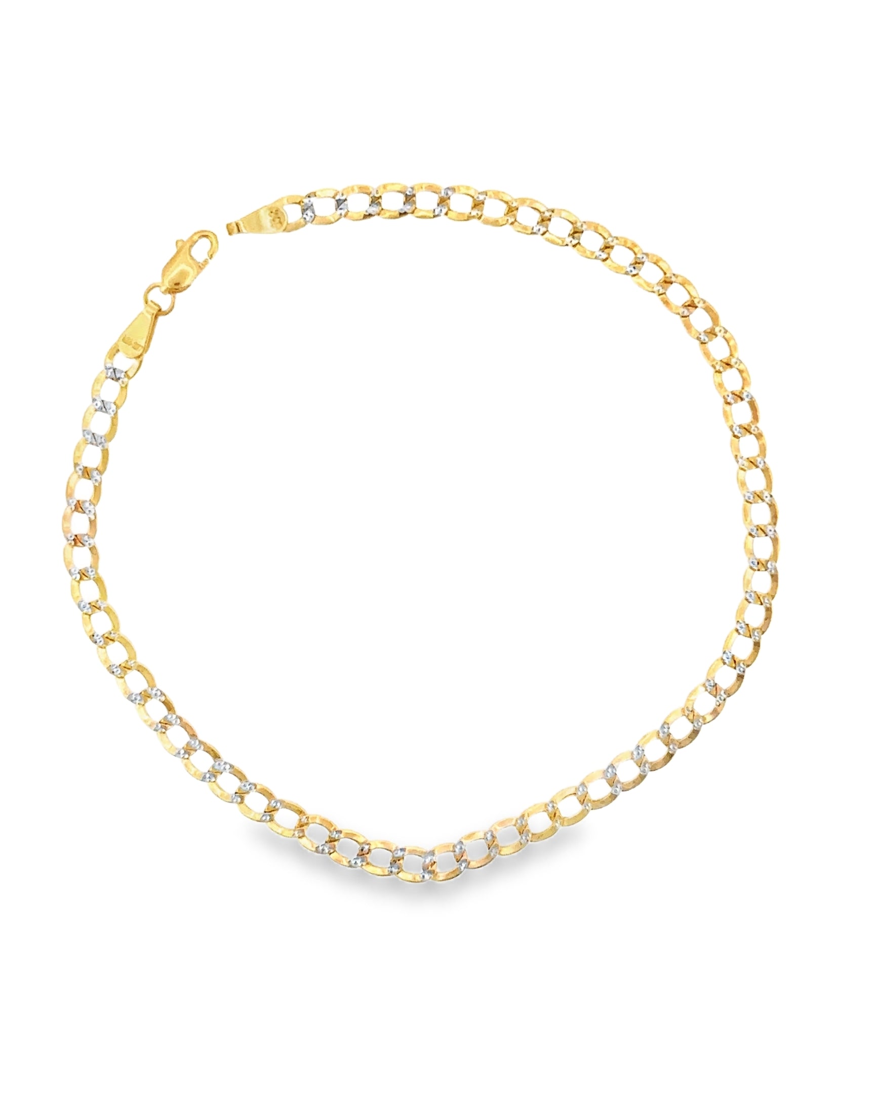 PULSERA CUBANA DE ORO PAVE