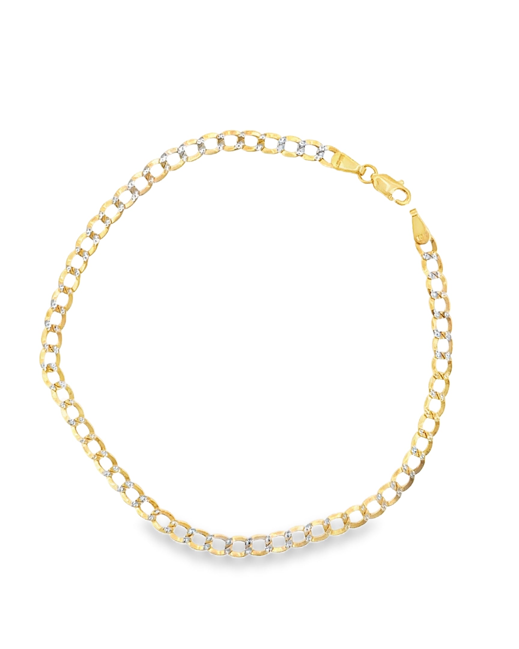 PULSERA CUBANA DE ORO PAVE