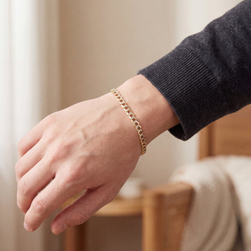 PULSERA CUBANA DE ORO PAVE