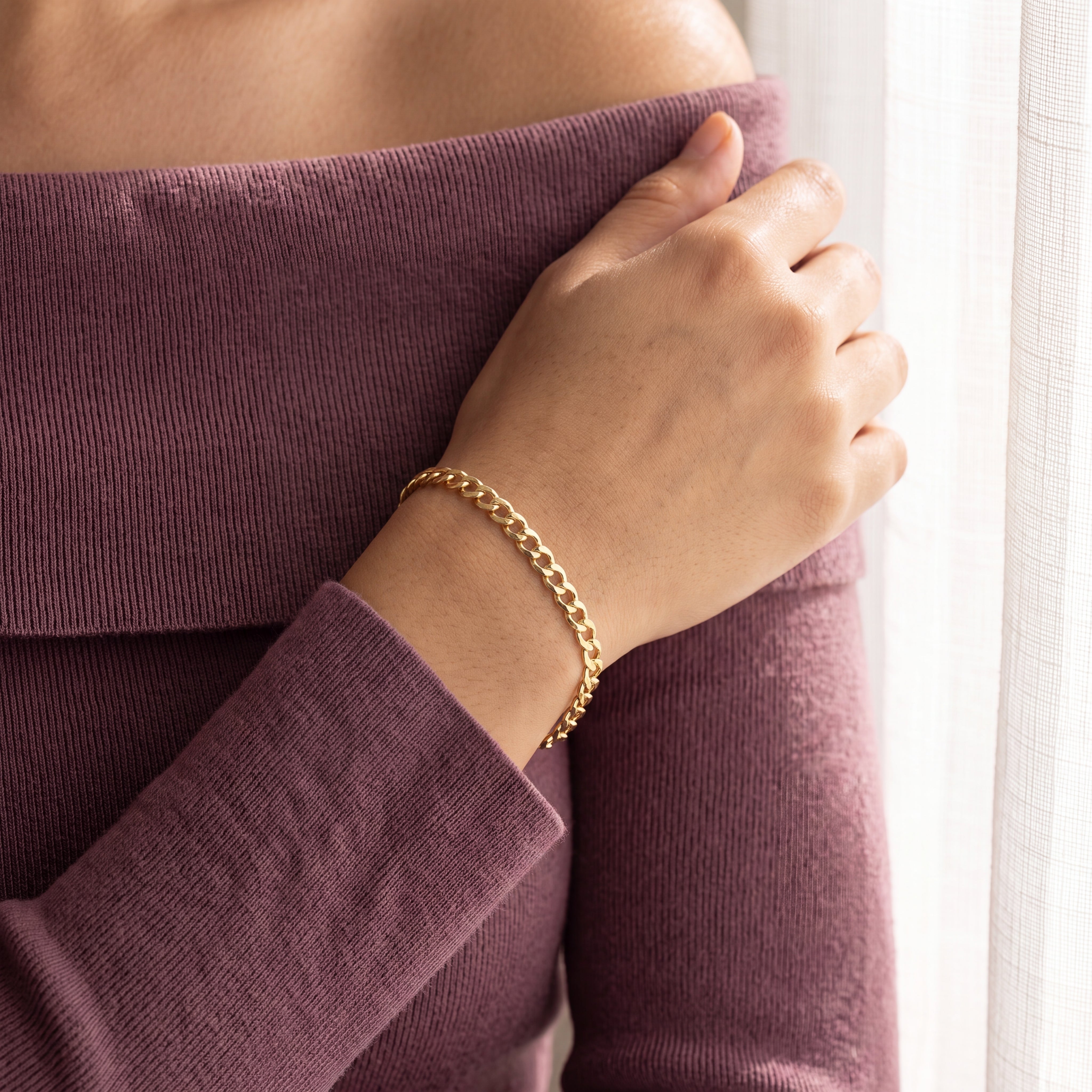 PULSERA CUBANA ORO AMARILLO
